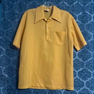Jantzen men’s medium 70s vintage mustard yellow golf short sleeve shirt